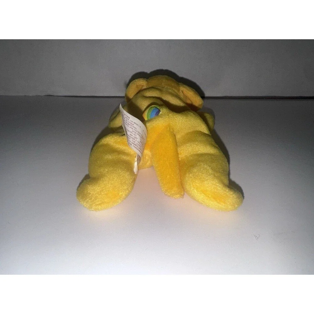 Vintage 1998 Lisa Frank Caymus Yellow Puppy Dog Fantastic Beans Plush 8”